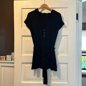 Athleta black belted snap cardigan